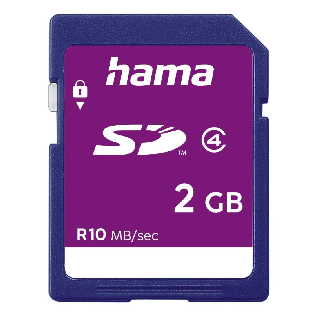 Hama Speicherkarte SD 2GB (SD-2.0 Standard, Class 4, Datensicherheit dank mechanischem Schreibschutz, Beschriftungsfeld)