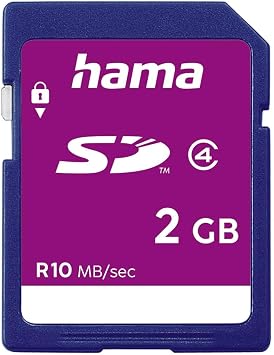 Hama Speicherkarte SD 2GB (SD-2.0 Standard, Class 4, Datensicherheit dank mechanischem Schreibschutz, Beschriftungsfeld)