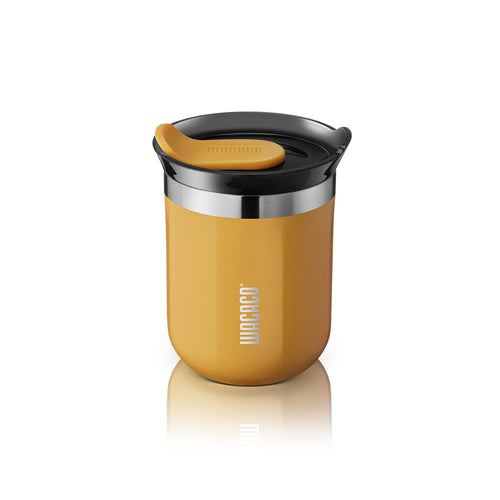 WACACO Octaroma Classico Vakuumisolierte Kaffeebecher, Doppelwandiger Edelstahl-Reisebecher mit Trinkdeckel, 6 fl oz (180ml), Gelb