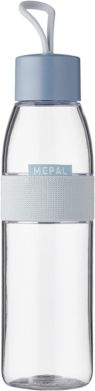 Mepal - Wasserflasche Ellipse - Wiederverwendbare Trinkflasche - Auslaufsichere - Geeignet für kohlensäurehaltige Getränke - BPA-frei - 500 ml - Nordic blue