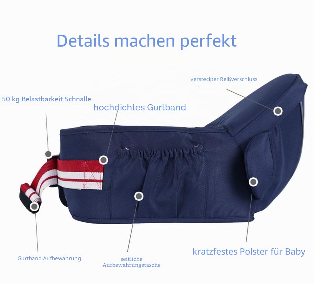 Ergonomische Hipseat Babytrage mit Schultergurt, Taillenhocker Sitz zum Tragen Baby Kleinkinder, geringes Gewicht und Arbeitsersparnis