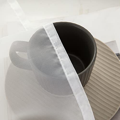 MIULEE Vorhänge Gardinen, Stangendurchzug Weiß, 2er Set 245x140cm aus Voile
