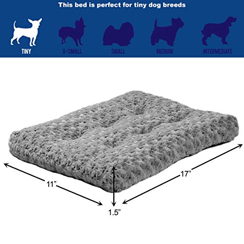 MidWest Homes for Pets Plüsch-Haustierbett QuietTime Deluxe Gray Ombre Swirl in Größe XXS, maschinenwaschbar, rutschfeste Unterseite, weiche Unterlage für 46 cm große Käfige.