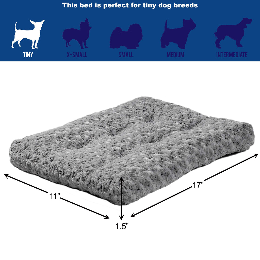 MidWest Homes for Pets Plüsch-Haustierbett QuietTime Deluxe Gray Ombre Swirl in Größe XXS, maschinenwaschbar, rutschfeste Unterseite, weiche Unterlage für 46 cm große Käfige.