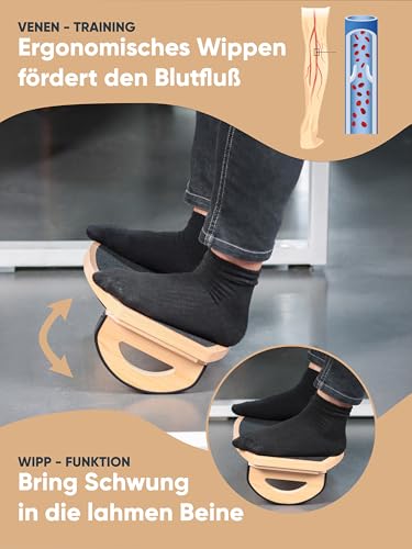 UNITURE® Ergonomische Holz Fußstütze Schreibtisch [Für bessere Sitzhaltung] Fußbank, Fußablage Schreibtisch, Fussbank, Foot Rest, Fussstütze Unterm Schreibtisch, Fußhocker, Footrest