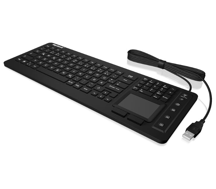 ICY BOX Industrietastatur beleuchtet Touchpad IP68 KSK-6231INEL_DE_Black
