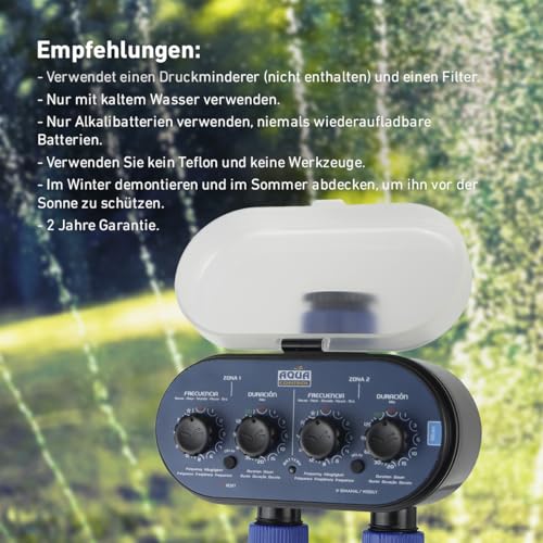 Aqua Control C4011 - Bewässerungsprogrammierer für den Garten - Für alle Arten von Hähnen - Mit 2 getrennten Ausgängen