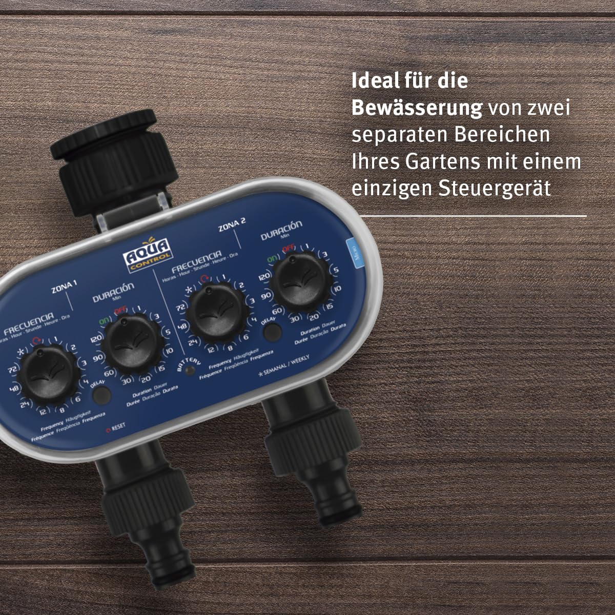 Aqua Control C4011 - Bewässerungsprogrammierer für den Garten - Für alle Arten von Hähnen - Mit 2 getrennten Ausgängen