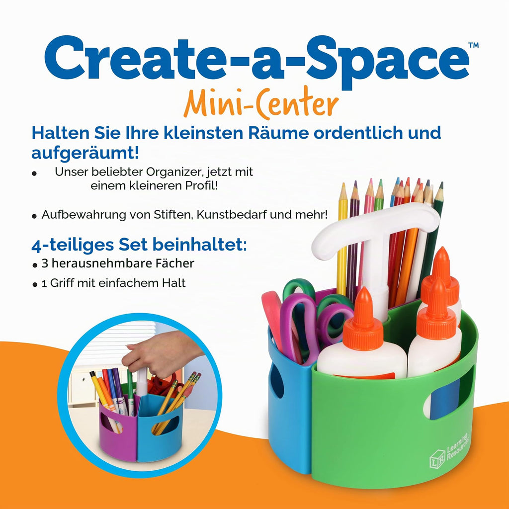 Learning Resources Create-A-Space Mini Aufbewahrungszentrum für Utensilien, stiftebox, stiftehalter, kinder schreibtisch organizer & klassenzimmer organisation, stifteköcher, schreibtischorganizer
