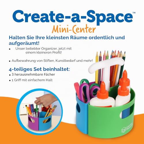 Learning Resources Create-A-Space Mini Aufbewahrungszentrum für Utensilien, stiftebox, stiftehalter, kinder schreibtisch organizer & klassenzimmer organisation, stifteköcher, schreibtischorganizer