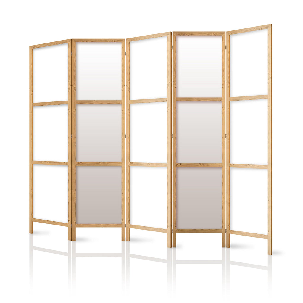 murando - Paravent Raumteiler Holz Japan, 225x172 cm, 5-teilig, Wohnzimmer