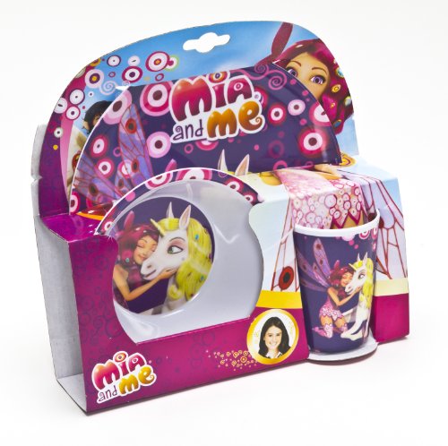 Mia and Me 118062 - Set aus Melamin: 2 Teller und 1 Becher, 3-teilig, 27 x 7 x 28 cm