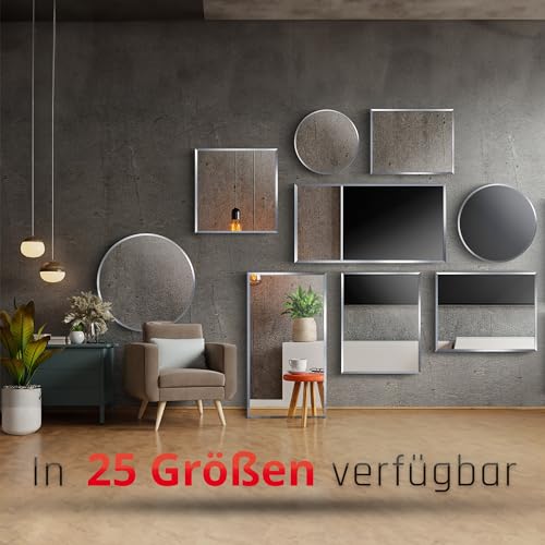 BIJON Badezimmer-Spiegel ohne Rahmen, Hochglanzpolierte Kanten, Bad-Spiegel mit Befestigungsset, 90° drehbar, 60x80 cm oder 80x60 cm