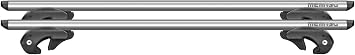 MENABO DOZER XXL Dachträger für Fahrzeuge mit offenen integrierten Dachreling und T-Track-Fähigkeit, max. 90 kg Last, 150 cm x 5 cm, Silber