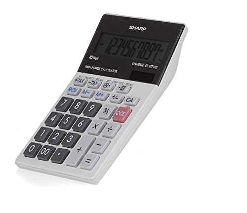 SHARP EL-M711 G Tischrechner (10 Stellen, Währungsumrechnung, Solar- und Batteriebetrieb) hellgrau
