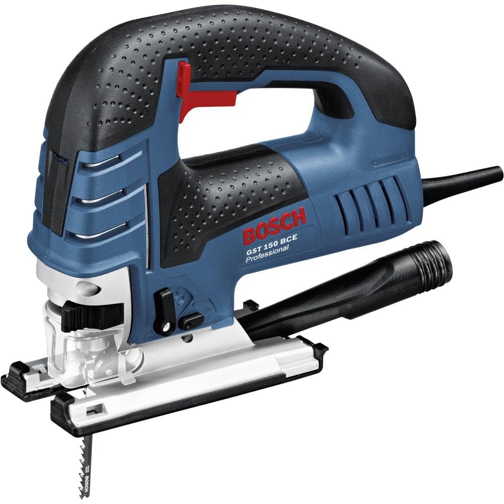 Bosch Professional Stichsäge GST 150 BCE (Hubzahl bei Leerlauf: 500 – 3.100 min-1, inkl. Saugdüse, Abdeckhaube, Gleitschuh, Spanreißschutz, 1x Sägeblatt T 144 D, Handwerkoffer)