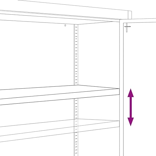 Aktenschrank Anthrazit aus pulverbeschichtetem Stahl 90x40x140 cm mit 3 Einlegeböden abschließbar für Büro, Arbeitszimmer, Homeoffice, Büromöbel zur sicheren Aktenablage und