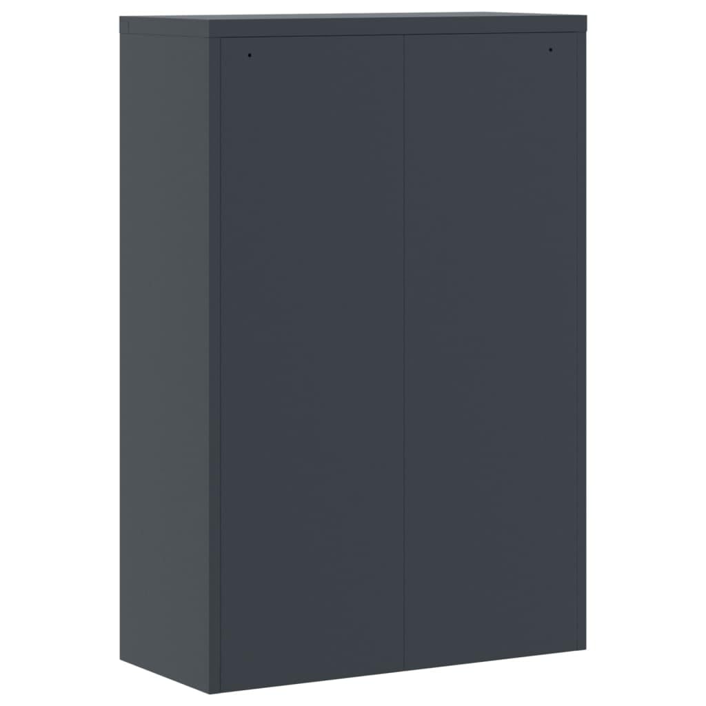 Aktenschrank Anthrazit aus pulverbeschichtetem Stahl 90x40x140 cm mit 3 Einlegeböden abschließbar für Büro, Arbeitszimmer, Homeoffice, Büromöbel zur sicheren Aktenablage und
