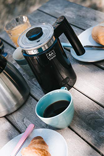 Melitta CREMIO II Milchschäumer – elektrischer Milchaufschäumer für kalte und warme Milch für z. B. Cappuccino, Latte Macchiato oder heiße Schokolade, schwarz