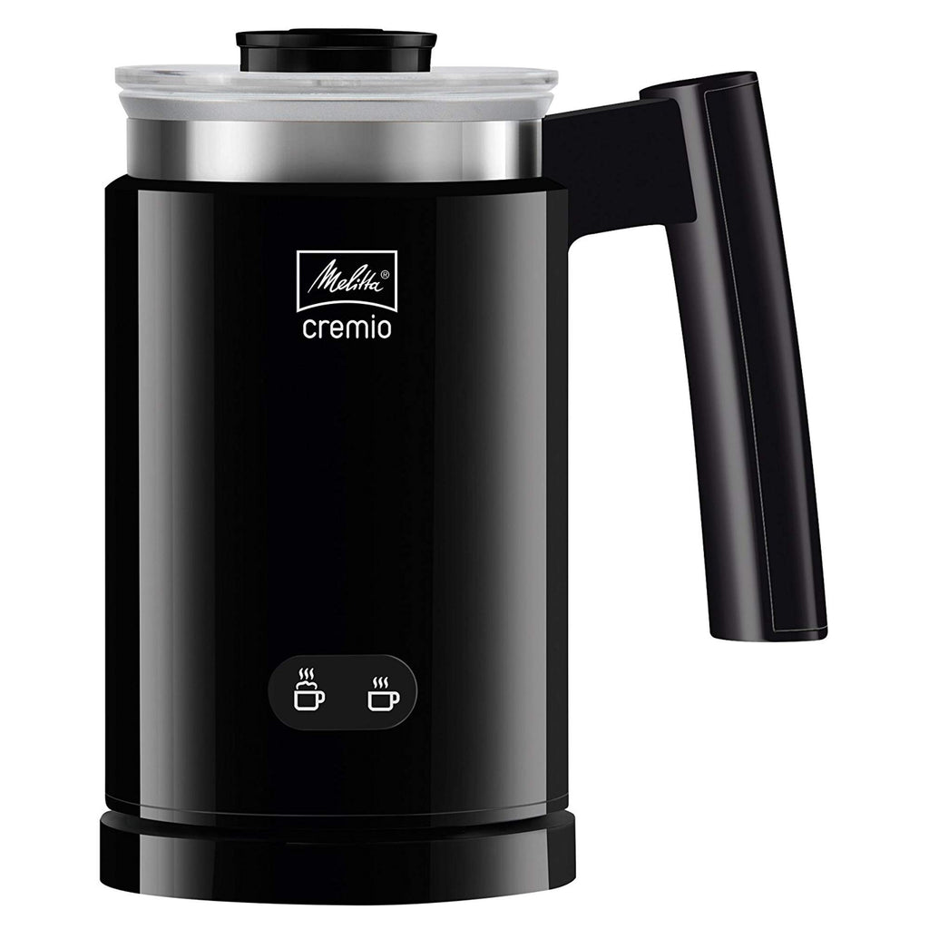Melitta CREMIO II Milchschäumer – elektrischer Milchaufschäumer für kalte und warme Milch für z. B. Cappuccino, Latte Macchiato oder heiße Schokolade, schwarz