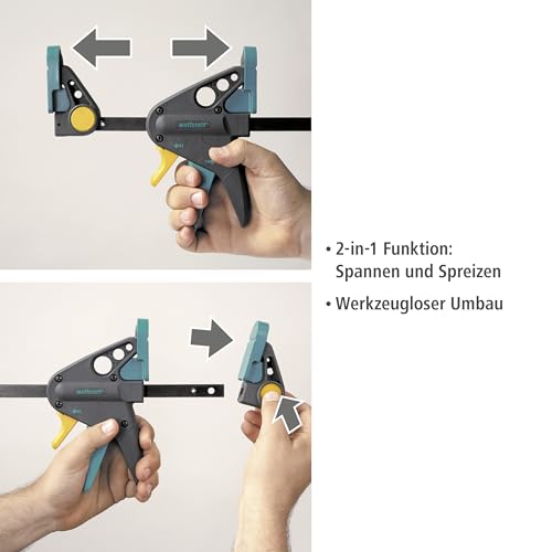 wolfcraft Einhandzwinge PRO - 90 kg Spannkraft - 150 mm Spannweite