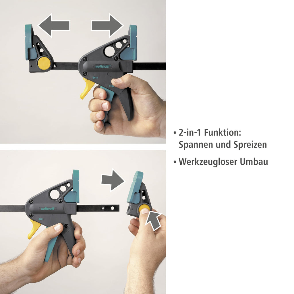 wolfcraft Einhandzwinge PRO - 90 kg Spannkraft - 150 mm Spannweite