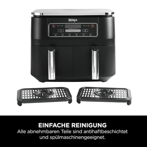 Ninja Foodi Dual Zone Digitale Heißluftfritteuse, 7,6L Airfryer, 2 Fächer
