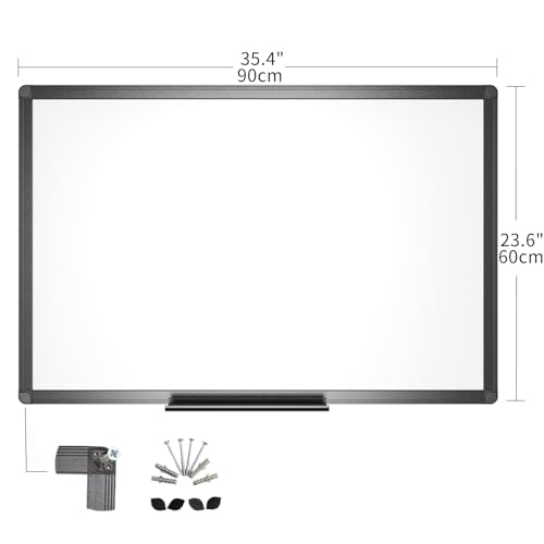 VIZ-PRO Magnetisches Whiteboard 90 x 60 cm, Trocken Abwischbar, Wandmontage