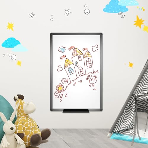 VIZ-PRO Magnetisches Whiteboard 90 x 60 cm, Trocken Abwischbar, Wandmontage