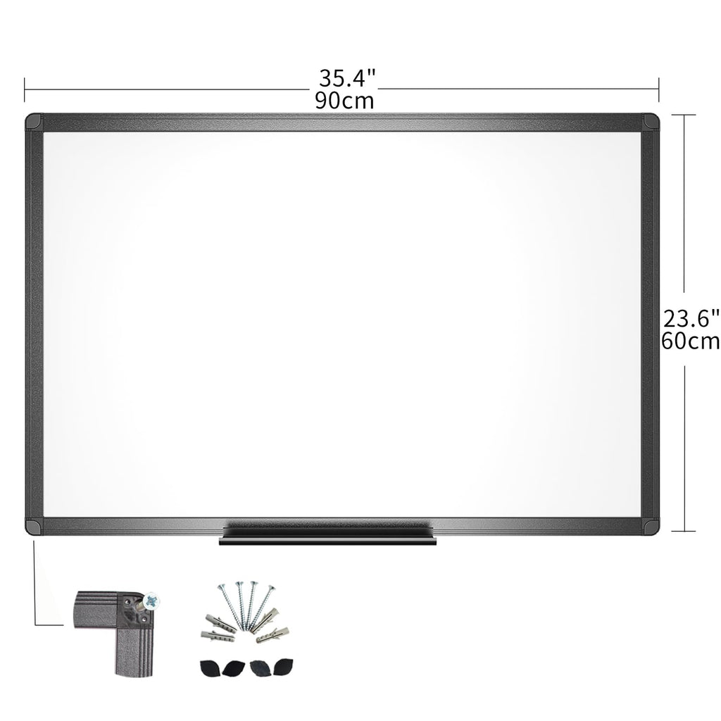 VIZ-PRO Magnetisches Whiteboard 90 x 60 cm, Trocken Abwischbar, Wandmontage