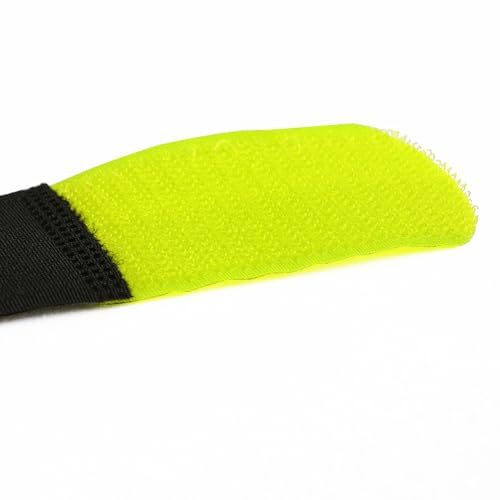 10 x Klettkabelbinder Wiederverwendbar mit Metallöse - Haken/Flausch auf Unterschiedlichen Seiten - 40 cm - Farbe: Schwarz/Neongelb - nachhaltig und wiederverwendbar
