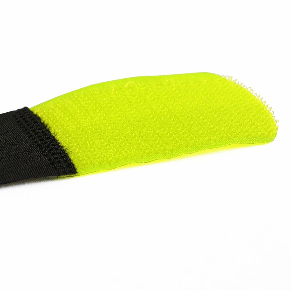 10 x Klettkabelbinder Wiederverwendbar mit Metallöse - Haken/Flausch auf Unterschiedlichen Seiten - 40 cm - Farbe: Schwarz/Neongelb - nachhaltig und wiederverwendbar