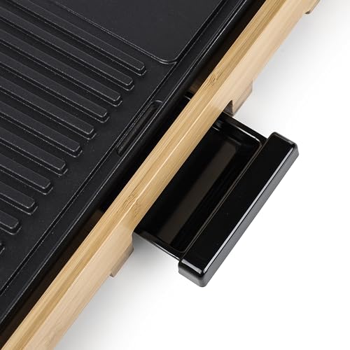Tristar BP-2641 Bambus XL-Kombinierter Grill mit Teppanyaki-51 x 25,4 cm