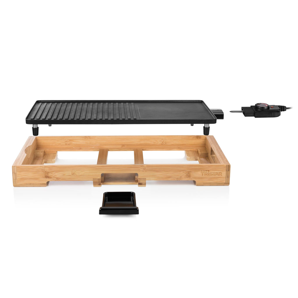 Tristar BP-2641 Bambus XL-Kombinierter Grill mit Teppanyaki-51 x 25,4 cm