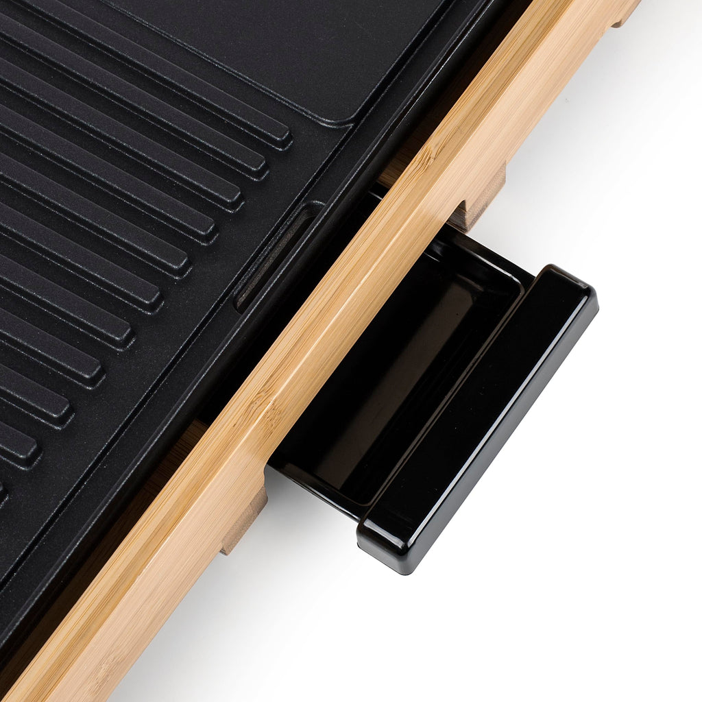Tristar BP-2641 Bambus XL-Kombinierter Grill mit Teppanyaki-51 x 25,4 cm