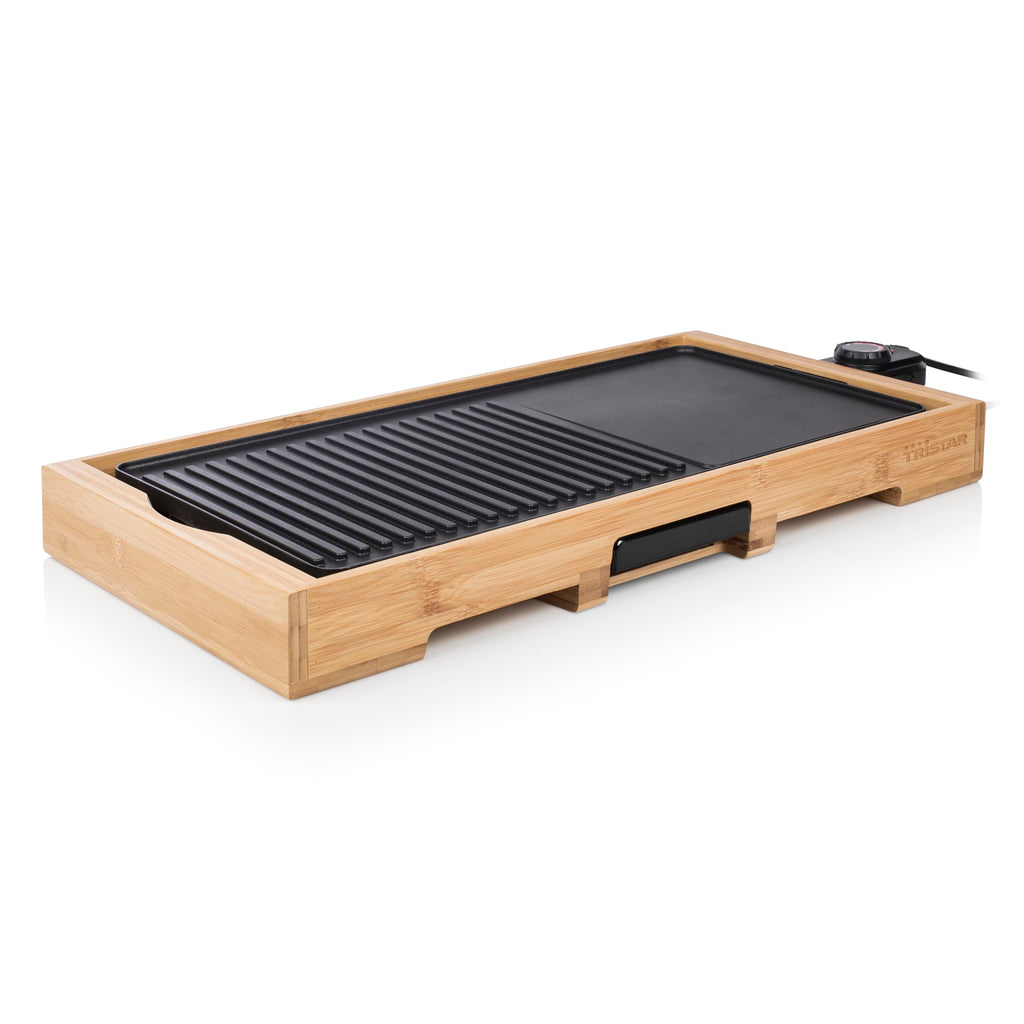 Tristar BP-2641 Bambus XL-Kombinierter Grill mit Teppanyaki-51 x 25,4 cm