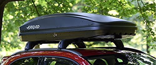Farad Crub Dachbox 430L schwarz - Doppelter Seitenöffner, TÜV-GS Zulassung, 5 Jahre Garantie - 3-Punkt-Zentralverriegelung mit Sicherheitsschlüssel