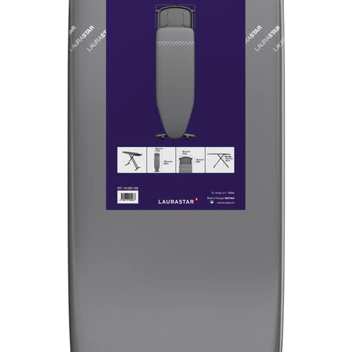 Laurastar Bügelbrett Plusboard, 42cm x 125cm, 100 % Baumwolle, Für meisten Dampfbügelstationen geeignet ist, Verstellbar höhe, Integrierten Rollenpaar, 9Kg, Bequeme Lagerung