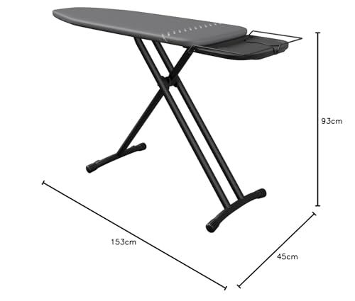 Laurastar Bügelbrett Plusboard, 42cm x 125cm, 100 % Baumwolle, Für meisten Dampfbügelstationen geeignet ist, Verstellbar höhe, Integrierten Rollenpaar, 9Kg, Bequeme Lagerung