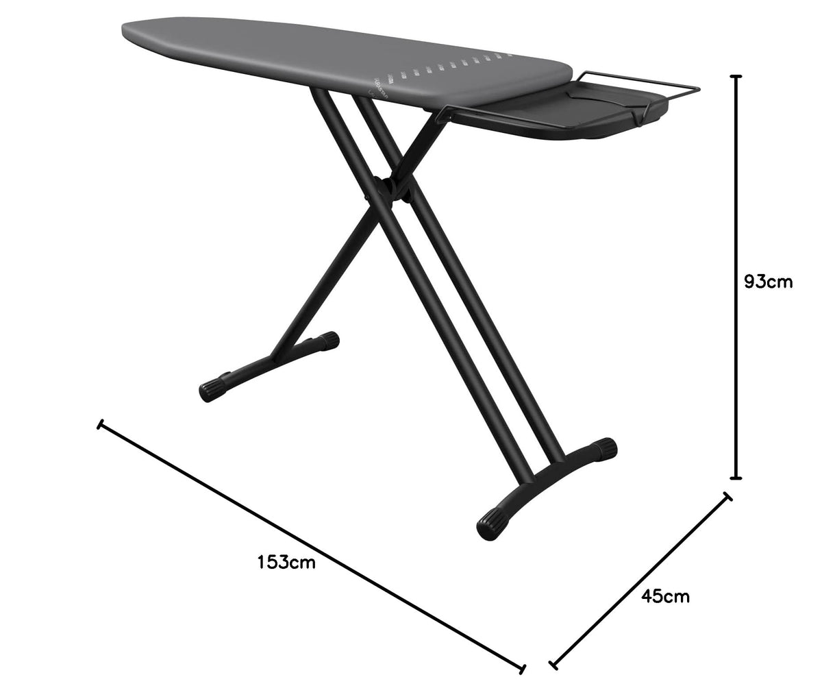 Laurastar Bügelbrett Plusboard, 42cm x 125cm, 100 % Baumwolle, Für meisten Dampfbügelstationen geeignet ist, Verstellbar höhe, Integrierten Rollenpaar, 9Kg, Bequeme Lagerung