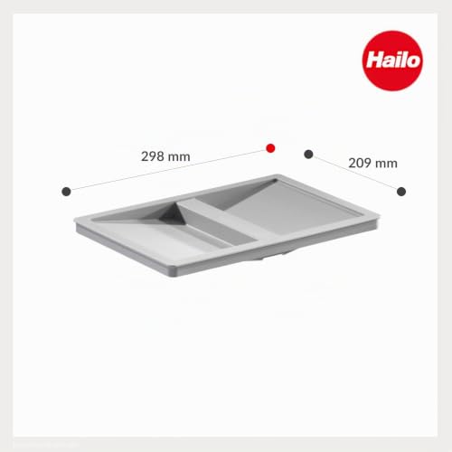 Hailo Deckel 1104849 für Müllbehälter | Ersatzdeckel Inneneimer Rondo Tandem | Passend für 15L 18L 20L Abfalleimer | Robuster Kunststoff Hellgrau | Hygienische Mülltrennung