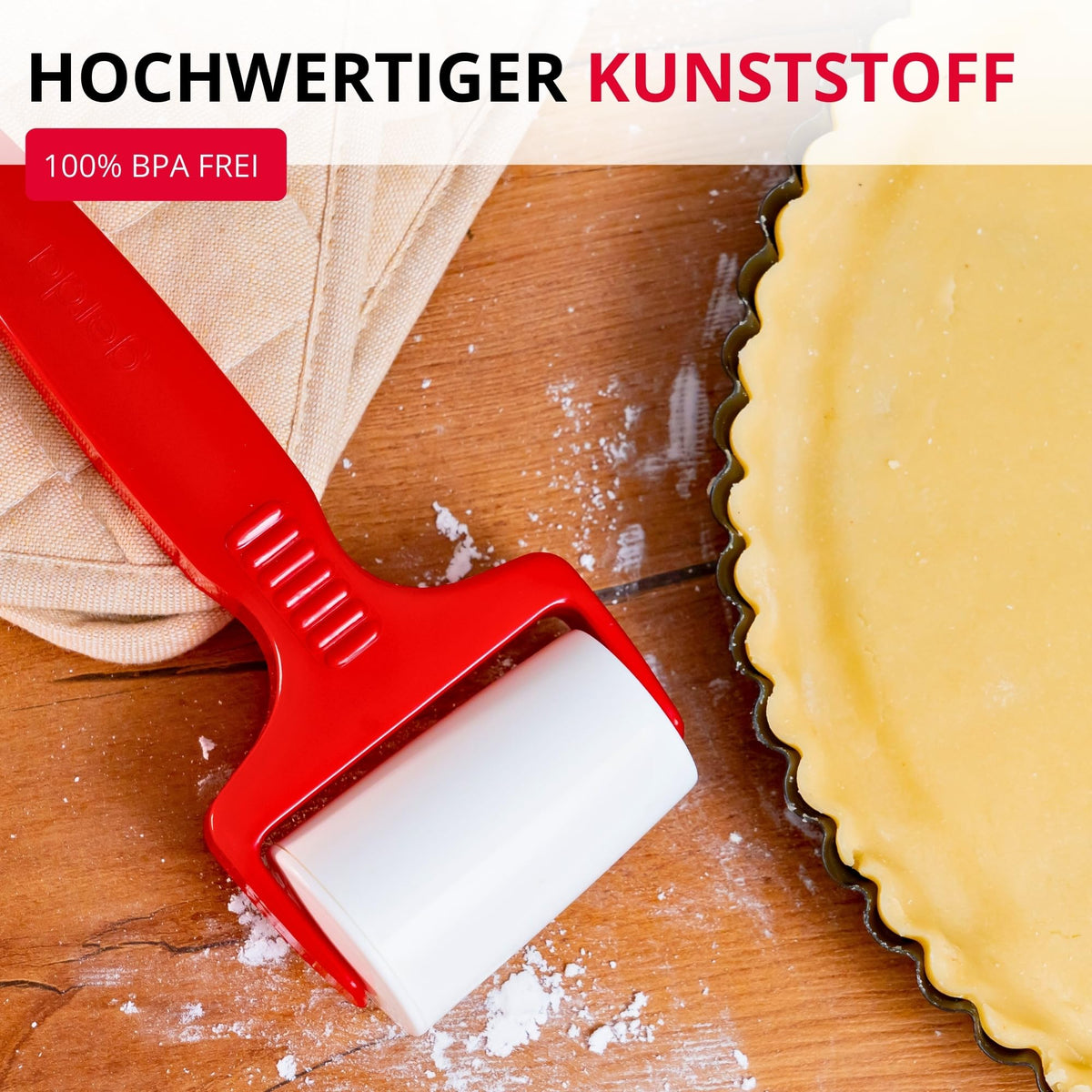 Westmark Backformwalze/-roller für runde Backformen, Konisch geformt, Kunststoff, Rot/Weiß, 31402270
