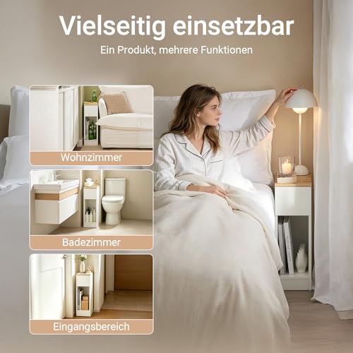 SoBuy Nachttisch schmal 20cm mit Schublade, 20x35x60 cm Schlafzimmer