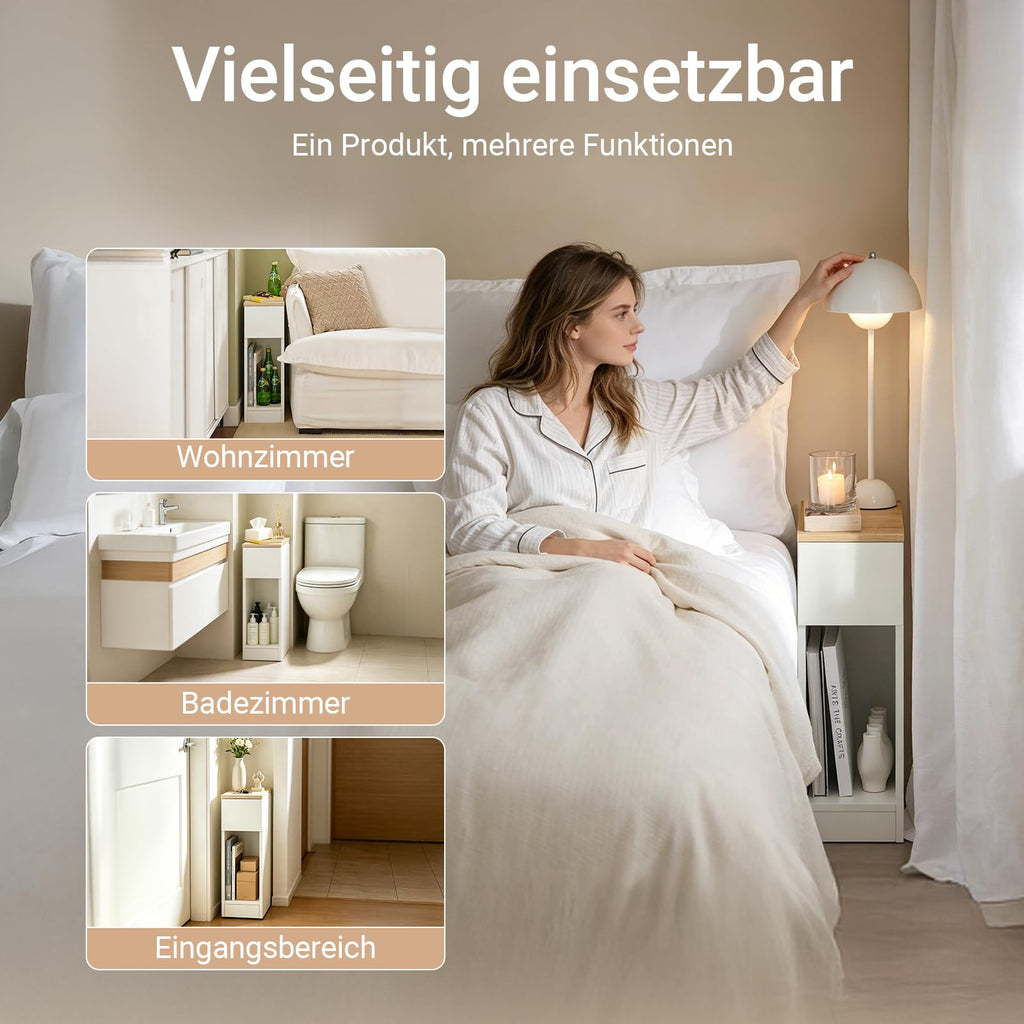 SoBuy Nachttisch schmal 20cm mit Schublade, 20x35x60 cm Schlafzimmer