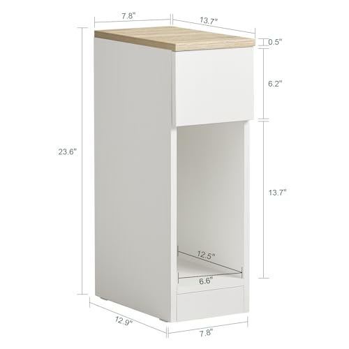 SoBuy Nachttisch schmal 20cm mit Schublade, 20x35x60 cm Schlafzimmer