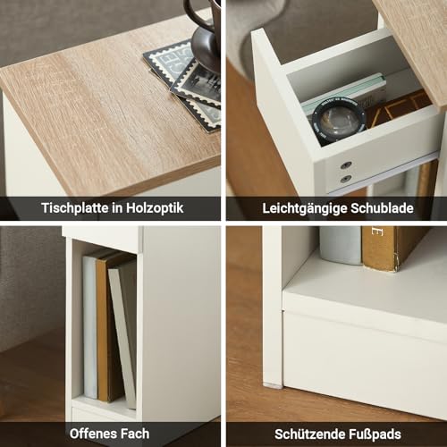 SoBuy Nachttisch schmal 20cm mit Schublade, 20x35x60 cm Schlafzimmer