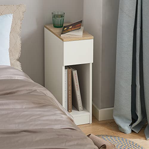 SoBuy Nachttisch schmal 20cm mit Schublade, 20x35x60 cm Schlafzimmer