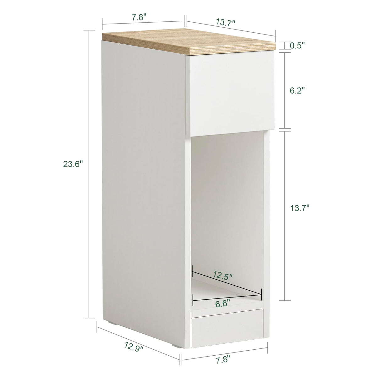 SoBuy Nachttisch schmal 20cm mit Schublade, 20x35x60 cm Schlafzimmer