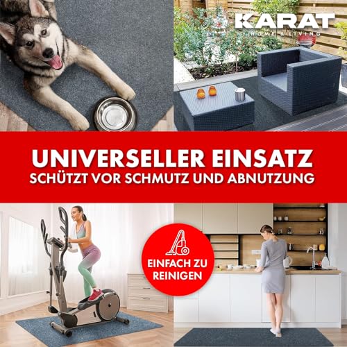 KARAT Bodenschutzmatte 100 x 120 cm, schwarz - Bürostuhl Unterlage aus Polyester, Bodenschutz, Unterlegmatte, Schutzmatte für Laminat, Parkett, Hartböden (Viking)