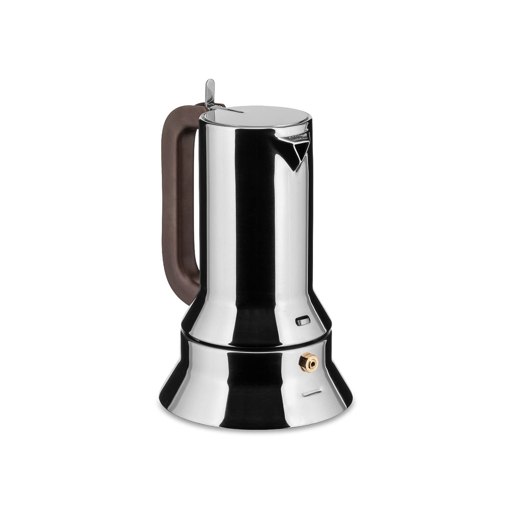 Alessi Espressomaschine 3.Tassen für Induktion Edelstahl, silber, 7 x 11.5 x 14 cm, 9090/3